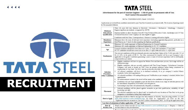 Tata steel recruitment 2023