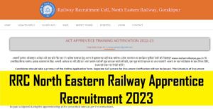 RRC North Eastern Railway Apprentice recruitment