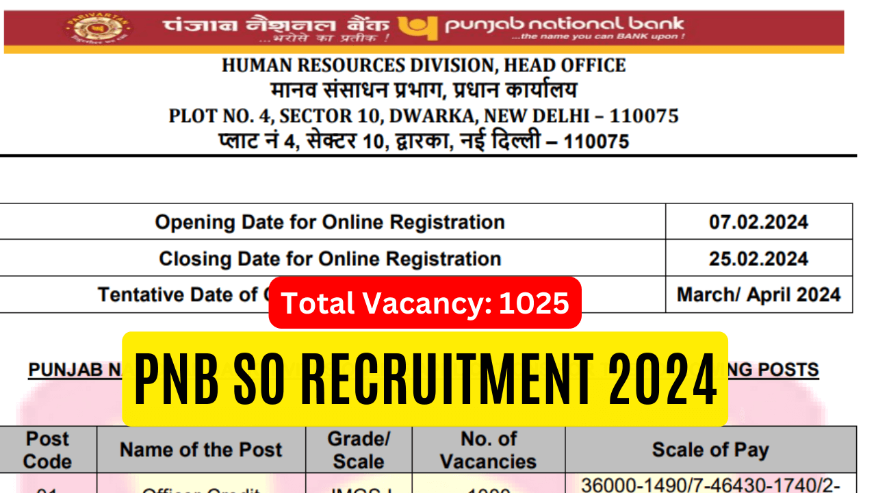 PNB SO Recruitment