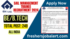 SAIL Management Trainee Recruitment 2024
