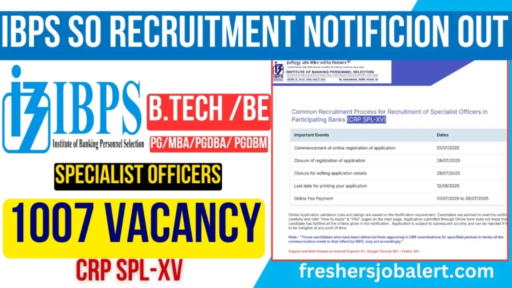 IBPS SO Notification 2025